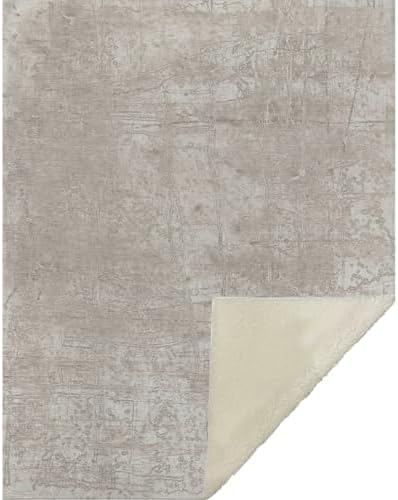 Addison Rugs ASB559 Ivory 50" x 70" Oversized Sherpa Throw Blanket
