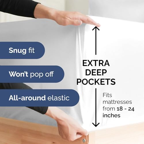 Extra Deep Cotton Fitted Sheet Cal King Size - 400 Thread Count