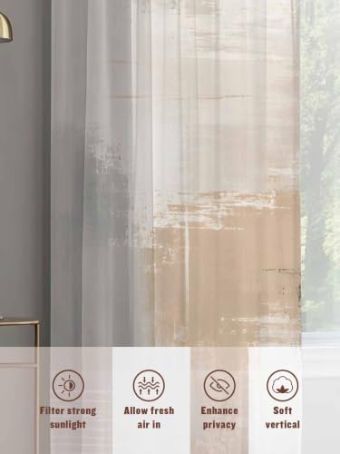 Modern Minimalist Semi Sheer Curtains 108 Inches Long Window