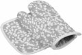 Quilted Cotton Terry Cloth Oven Mitt, Pot Holder Plant Leaves White