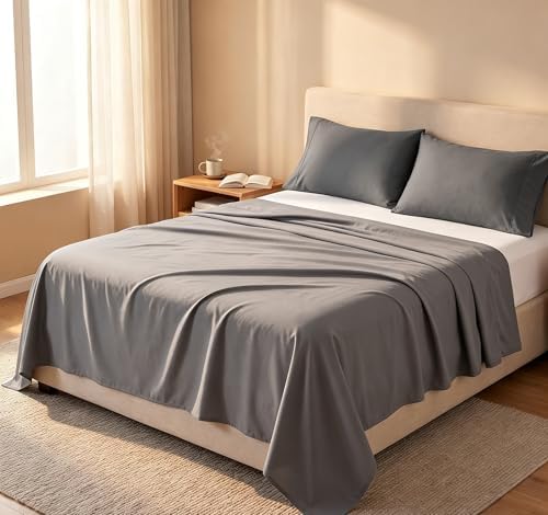 Flat Sheet Only-Luxury Brushed Microfiber Bed Top Sheet,Wrinkle, Fade