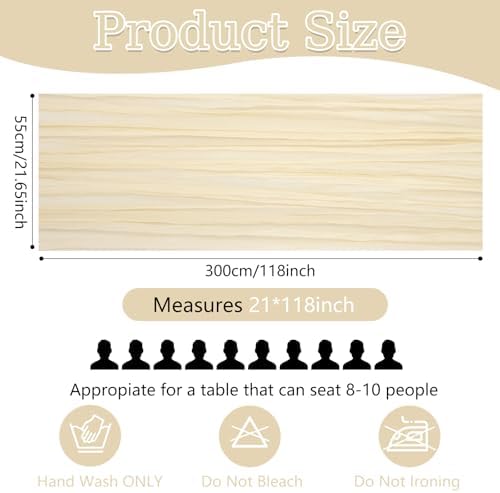 6 Pack Cheesecloth Table Runner 20 x 120 Inch Lvory Boho Gauze Cheese