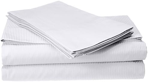 Natural Comfort Premier Hotel Select Sheet Set, King, White/Pinstripe