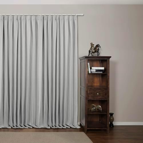 ChadMade Blackout Pinch Pleat Curtain 84 Inch Length 1 Panel Grey