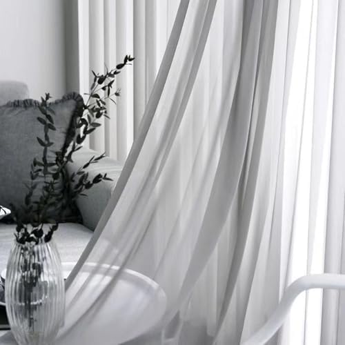 Beydodo Panel Curtains 63 Inch Length, Semi Sheer Curtains for Bedroom