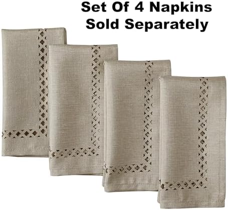 Newbridge Holiday Provence Lattice Taupe 52 x 70 Rectangle Tablecloth