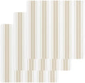 Beige Stripes Waffle Kitchen Towel Set of 3 Farmhouse Minimalist