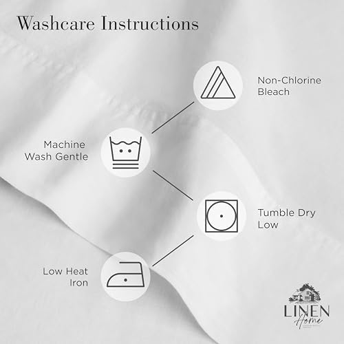 Linen Home Classic 100% Cotton Percale Pillowcases Queen Size