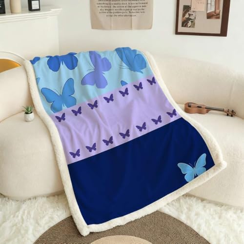 Minimal Wings Double-Layer Sherpa Fleece Throw Blanket 60”x 80”