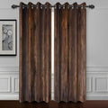 Rustic Brown Wood Blackout Curtains 96 inch Length for Bedroom Living