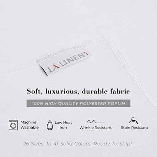 LA Linen Polyester Poplin Washable Rectangular Tablecloth, Stain and