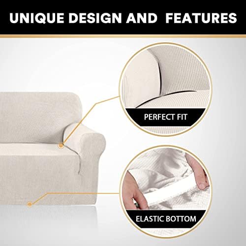 PrinceDeco Stretch Sofa Cover Slipcover Couch Covers for 3 Cushion
