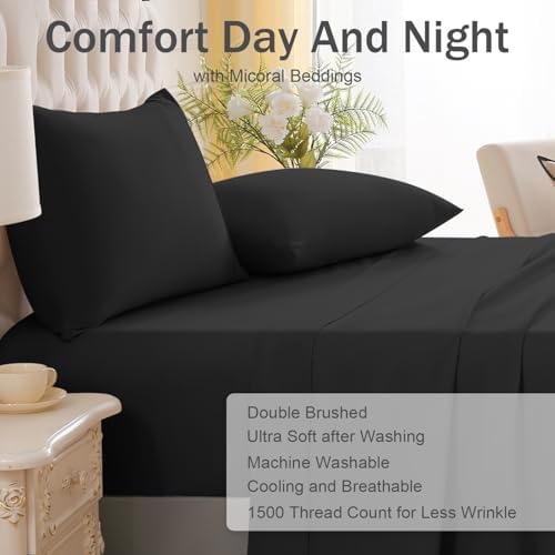 MICORAL King Bed Sheets Set, Soft Breathable Bedding Sheet Set, Sheets