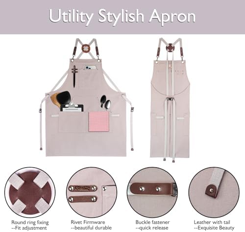10 Pack Kitchen Apron, Work Apron, Canvas Apron, Grey