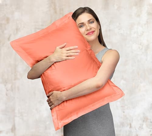 Royale Linens Microfiber King Size Pillow Shams Set of 2 - Coral Shams