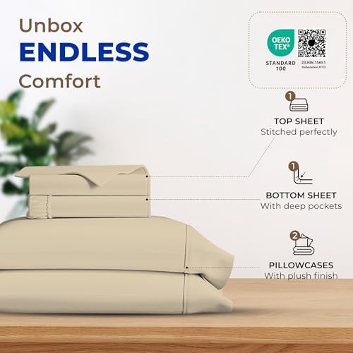 THREAD SPREAD 100% Egyptian Cotton Sheets Set California King Size