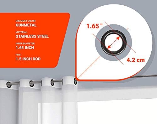 LinenZone 108x120 Extra Wide Charcoal Curtain Panels.