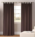 LITTLE BIRD Polyester Blended Tab Top Curtains for Living Room Privacy
