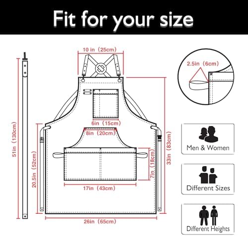 5 Pack Kitchen Apron, Work Apron, Canvas Apron, Black
