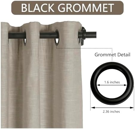 ChadMade Grommet Cotton Linen Light Filtering Drape 1 Panel
