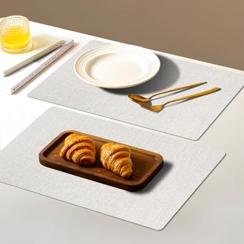 Vinyl Placemats Set of 6-12×17.7 Inch Waterproof & Heattable