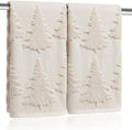 2 Pack Christmas Tree Hand Towels 100% Cotton Jacquard Holiday Kitchen