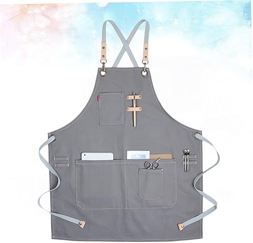 Nordic Adjustable Industrial Style Apron Canvas Pockets Halter with