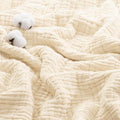 Exclusivo Mezcla 100% Cotton 6-Layer Muslin Throw Blanket, Ivory