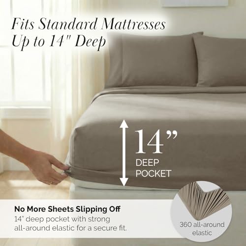 Southshore Fine Living 3 Piece Premium Bedding Set Taupe Sheets Queen