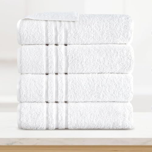 Litanika Linen 4 Piece Bath Towels, 100% Cotton Quick Drying Towels