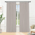Macochico 100% Blackout Pinch Pleated Linen Curtains 84 Inches Long