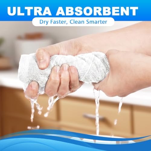 6 Pack Washcloths, 100% Cotton Wash Cloths, 12x12 Inch, White