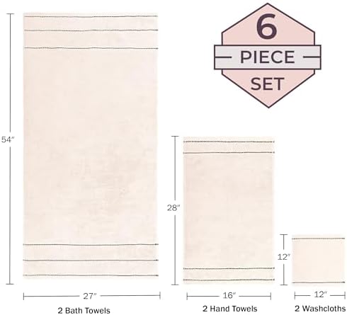 Bedford Home Bathroom Towels Set, Bathroom Accessories, Beige, Set of