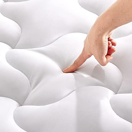SLEEP ZONE Cooling Mattress Topper Queen Mattress Pad, Quilted Fitted