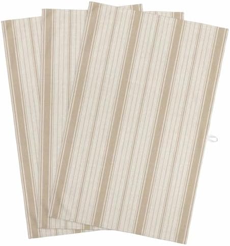 Beige Striped Kitchen Towels, 3 Pack Dish Towels for Kitchen, Modern