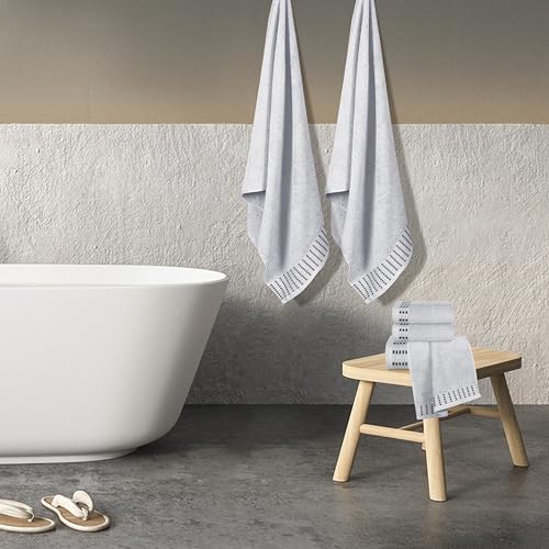 BELIZZI HOME Ultra Soft 6 Pack Cotton Towel Set, Contains 2 Bath