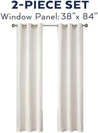 Thomasville Ava Crinkle Textured Window Curtain Panel Set 2 Panels