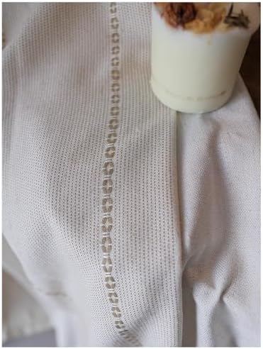 Natural Linen Back Tab Curtains 84 Inch Length for Living Room 1 Panel