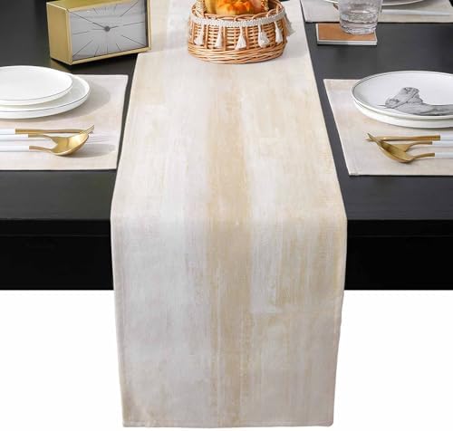 Abstract Cream Placemats Set of 6 with 90 Inches Long Table Runners