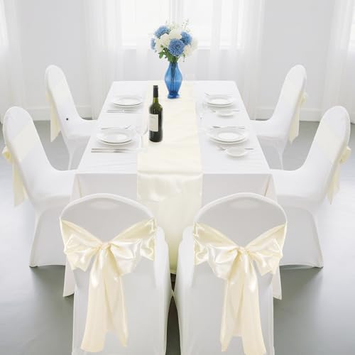 12 Pack Satin Table Runner 12 x 108 Inch Long Satin Table Runner for