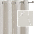 SMILE WEAVER Cream Blackout Curtains 108 Inches Long for Living