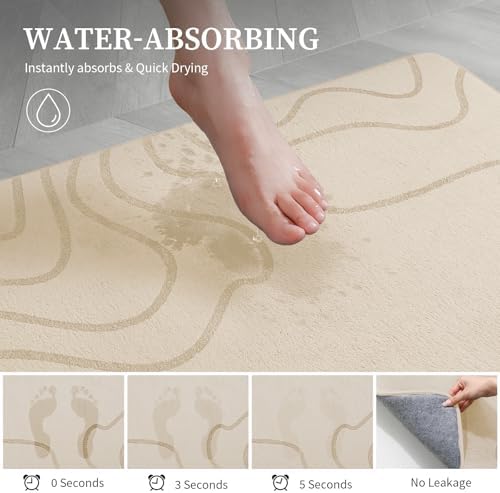 YIHOUSE Memory Foam Bathroom Rugs Sets 5 Piece, Ultra Soft Bath Mat