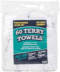 Arkwright TT60 Terry Cloth Rags, Pack of 60, 100% Cotton Cleaning