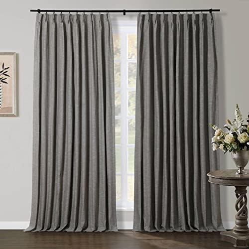 TWOPAGES Linen Cotton Curtains 108 Inches Long Heavyweight Light