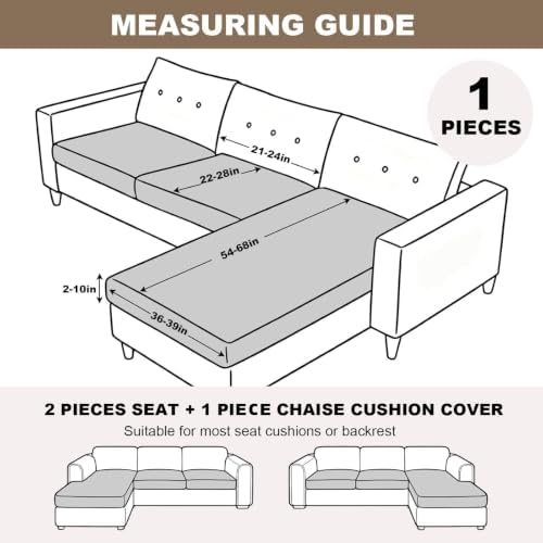 Eco-Ancheng Couch Cushion Cover Sectional Couch Covers for Sofa Chaise