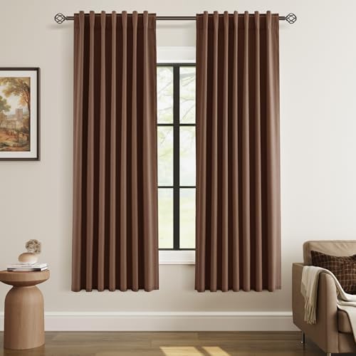 Guken 100% Blackout Curtains 72 Inch Length 2 Panels Set for Living