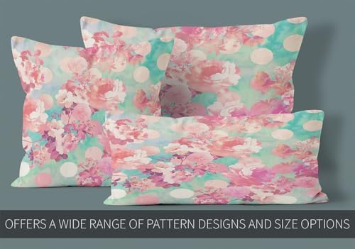 Decorative Throw Pillow Case Aqua Mint Turquoise Romantic Retro Floral