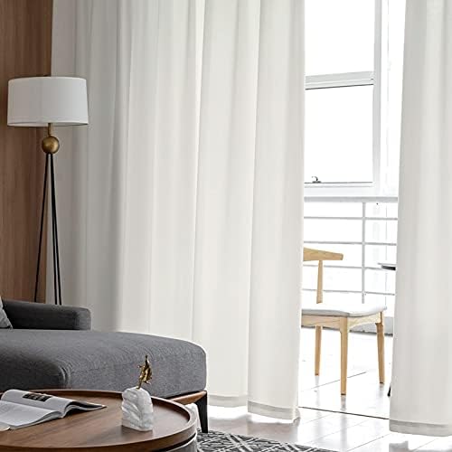 Solid Color Sheer Curtains 108 Inches Long, Beige Sheer Window