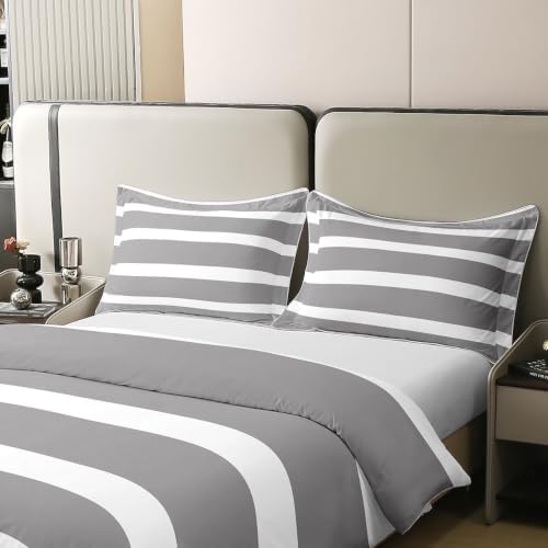 Feelyou Kids Girls Retro Striped Duvet Cover 100% Cotton King Size