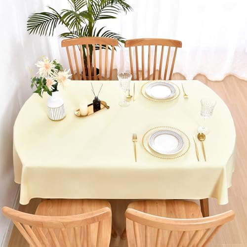 Wolkemer Oval Tablecloth 60 x 102 Inch Washable Fabric Table Cloth